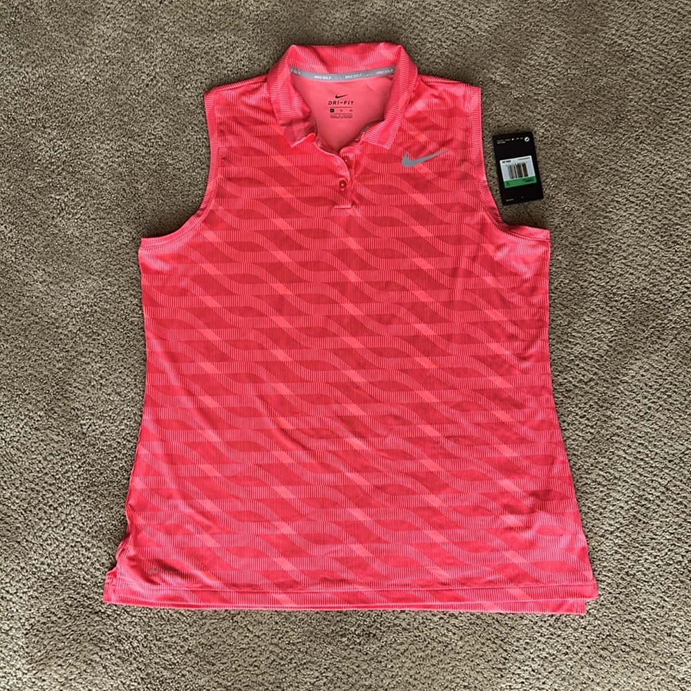 Nike Golf Dri-Fit sleeveless NWT, bright coral